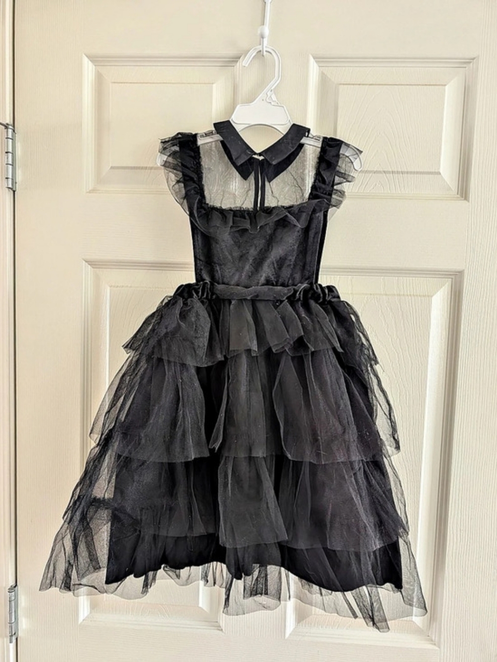 Zara Girls Black Tulle Party Dress With Collar Size 3-4Y